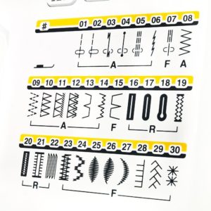 Janome 7330 Stitch panel