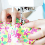 Sewing-colorful-fabric